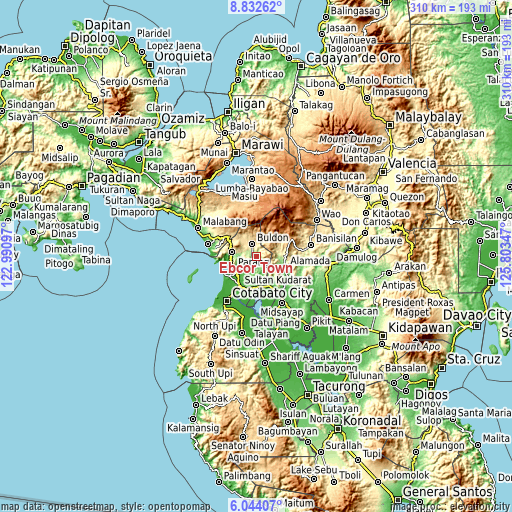 Topographic map of Ebcor Town