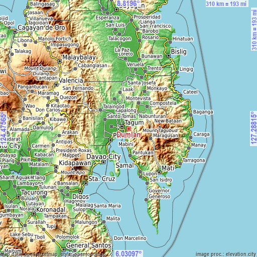 Topographic map of Dumlan