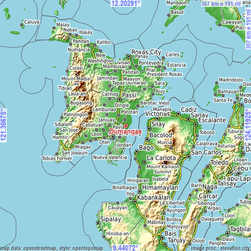 Topographic map of Dumangas