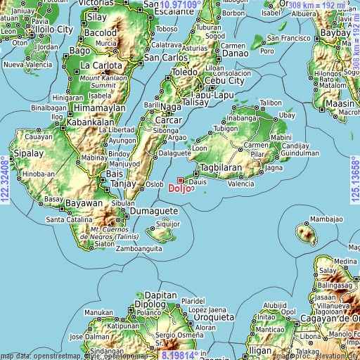 Topographic map of Doljo