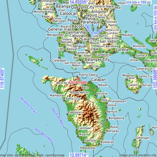 Topographic map of Dulangan