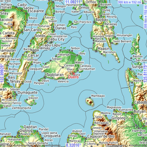 Topographic map of Duero