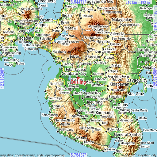 Topographic map of Dualing