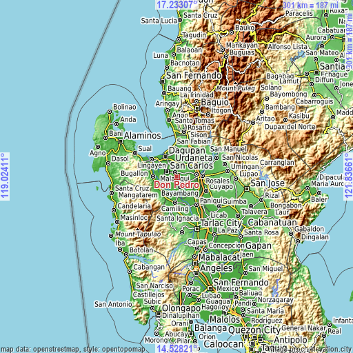 Topographic map of Don Pedro