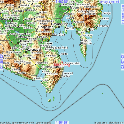 Topographic map of Talagutong