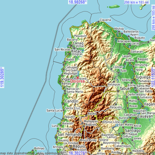 Topographic map of Dolores