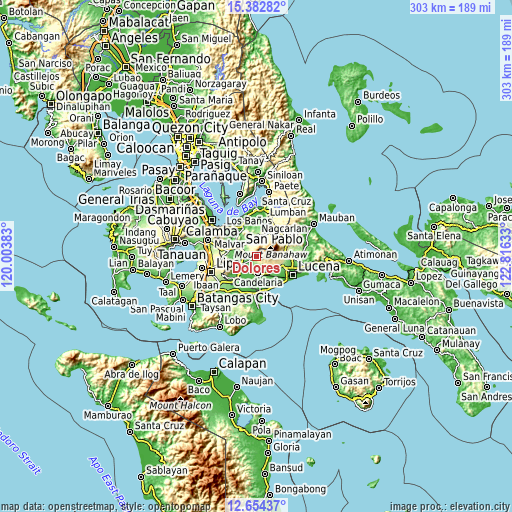 Topographic map of Dolores