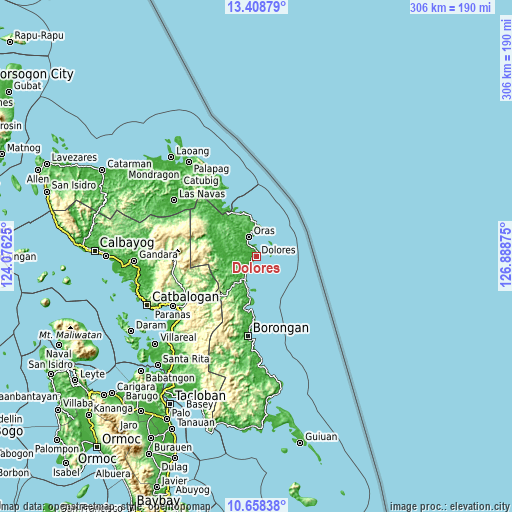 Topographic map of Dolores