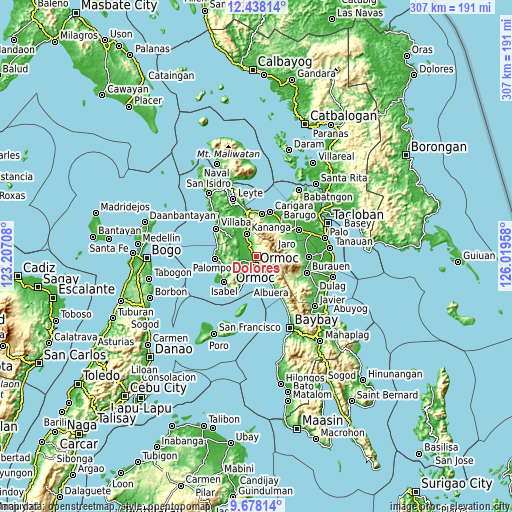 Topographic map of Dolores