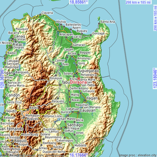 Topographic map of Divisoria