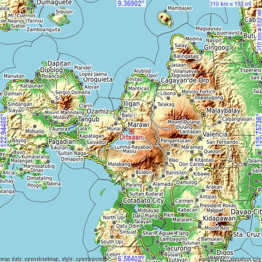 Topographic map of Ditsaan