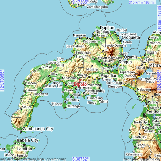 Topographic map of Dipolo