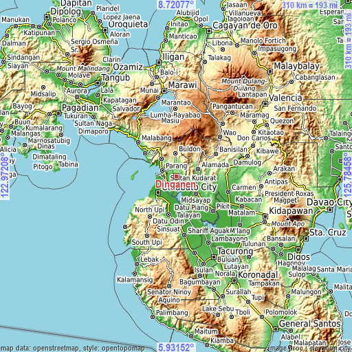 Topographic map of Dinganen