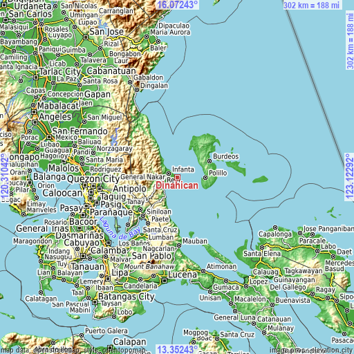 Topographic map of Dinahican