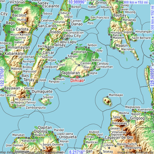 Topographic map of Dimiao