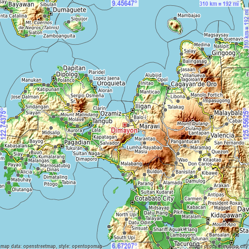 Topographic map of Dimayon