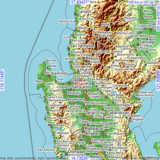 Topographic map of Dilan