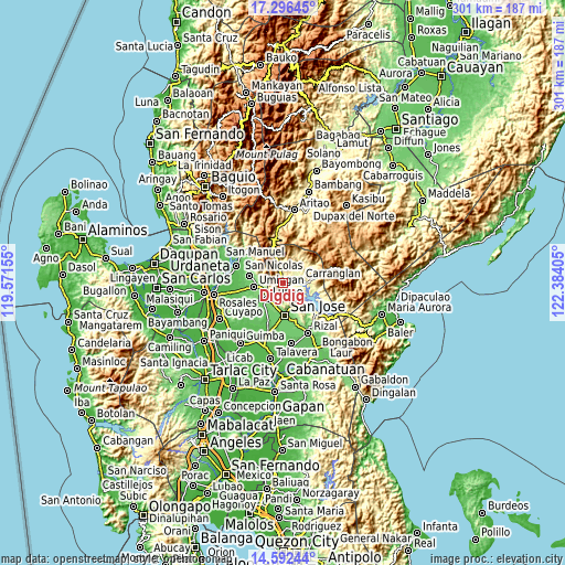 Topographic map of Digdig