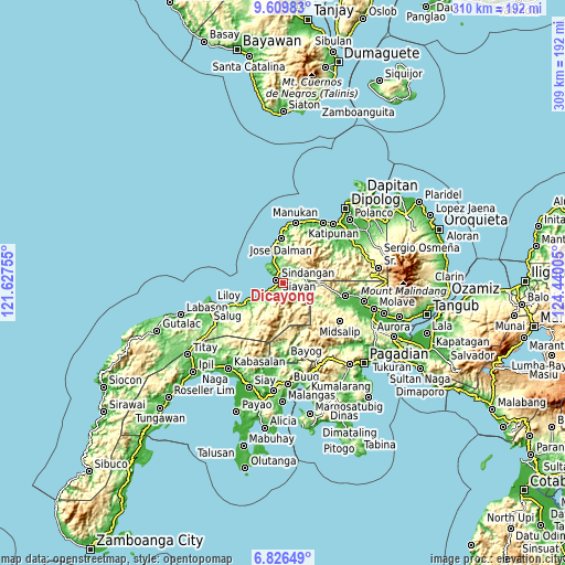 Topographic map of Dicayong