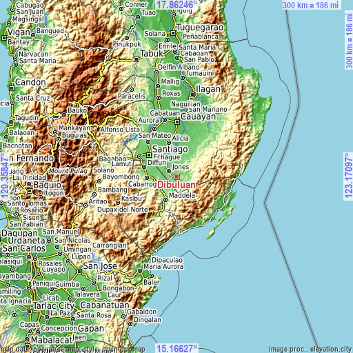 Topographic map of Dibuluan