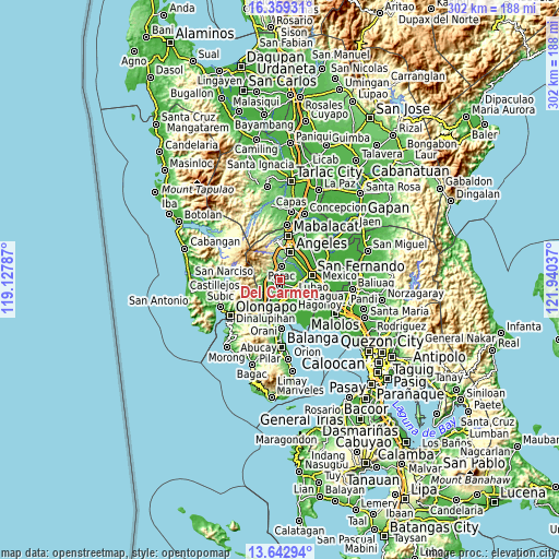 Topographic map of Del Carmen