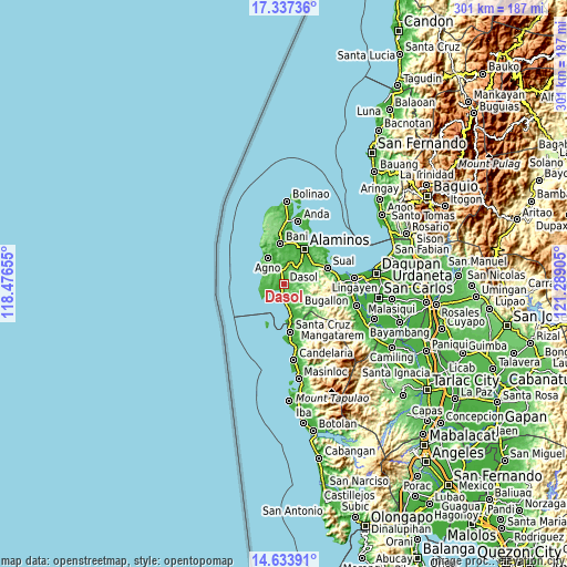 Topographic map of Dasol