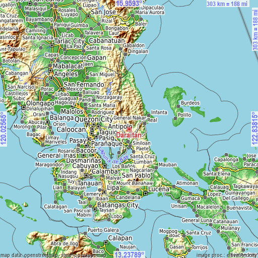 Topographic map of Daraitan