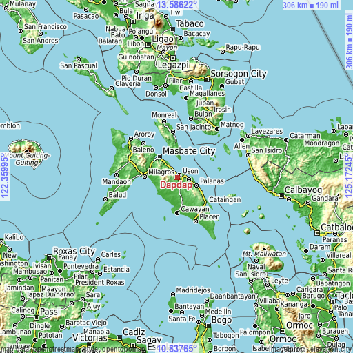 Topographic map of Dapdap