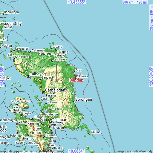 Topographic map of Dapdap