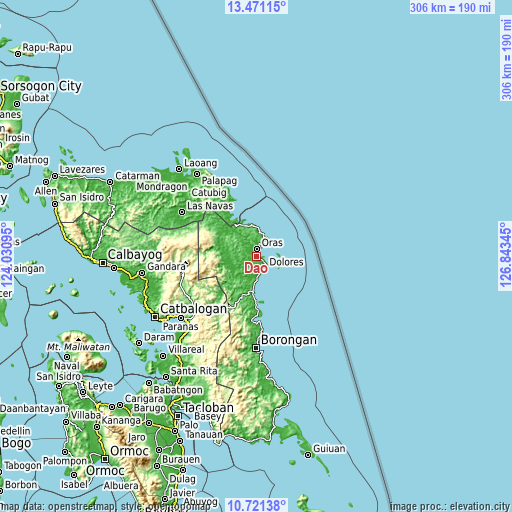 Topographic map of Dao