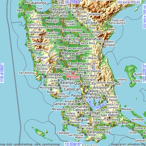 Topographic map of Dampol