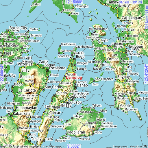 Topographic map of Damolog