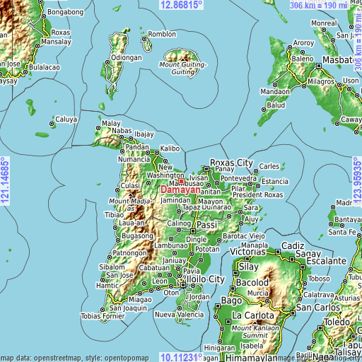 Topographic map of Damayan