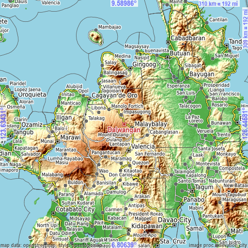 Topographic map of Dalwangan