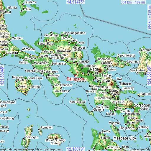 Topographic map of Dalupaon