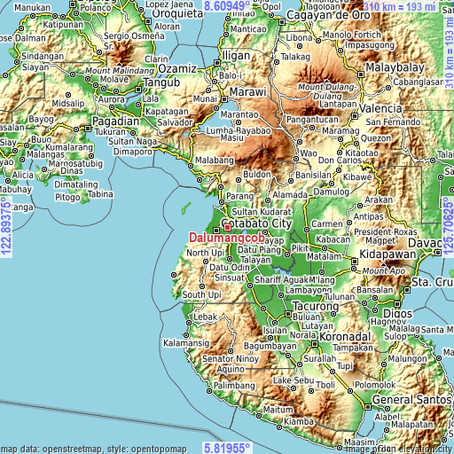 Topographic map of Dalumangcob