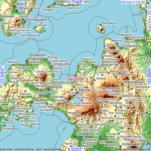 Topographic map of Dalipuga