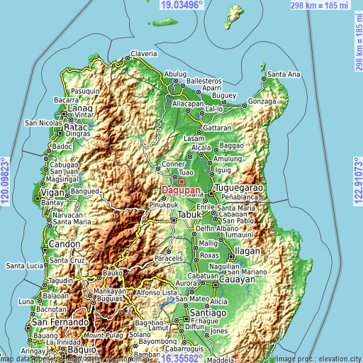 Topographic map of Dagupan