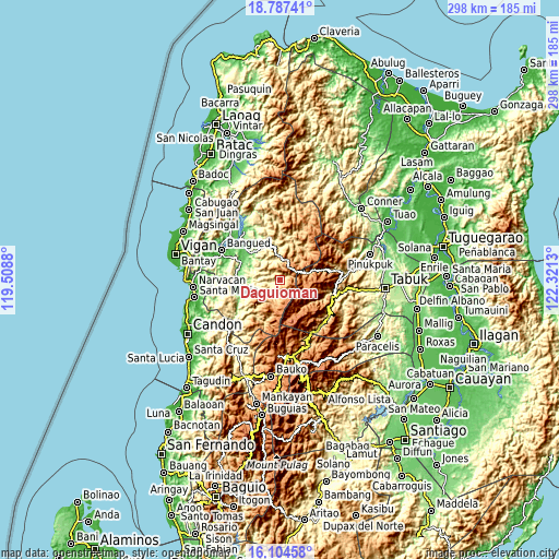 Topographic map of Daguioman