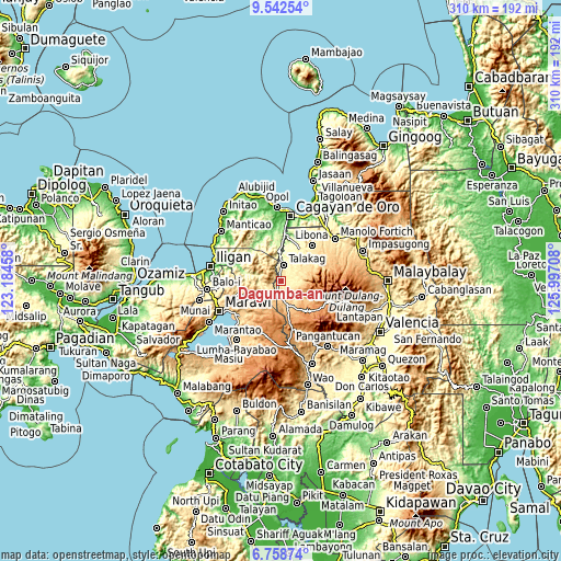 Topographic map of Dagumba-an