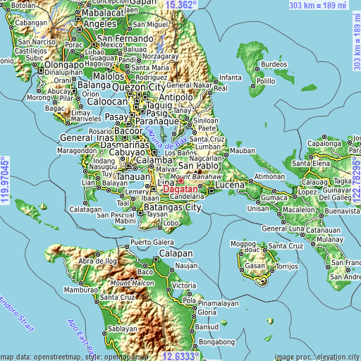 Topographic map of Dagatan