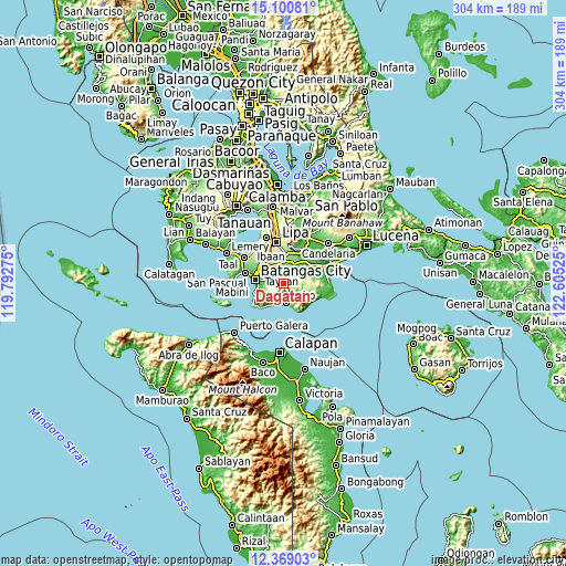 Topographic map of Dagatan