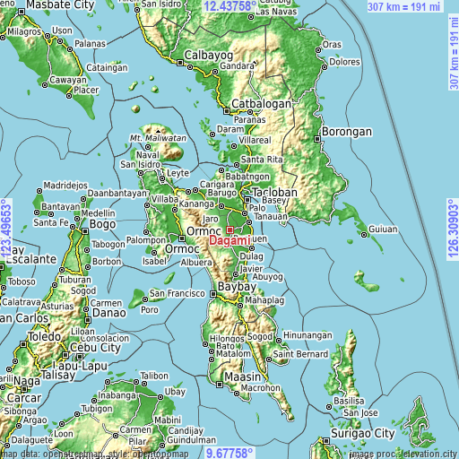 Topographic map of Dagami