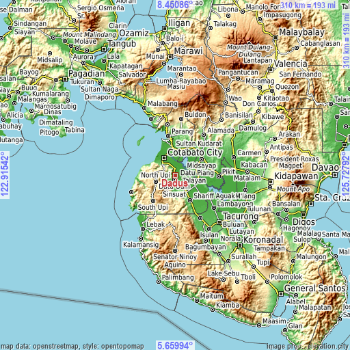 Topographic map of Dadus