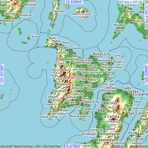 Topographic map of Da-an Sur