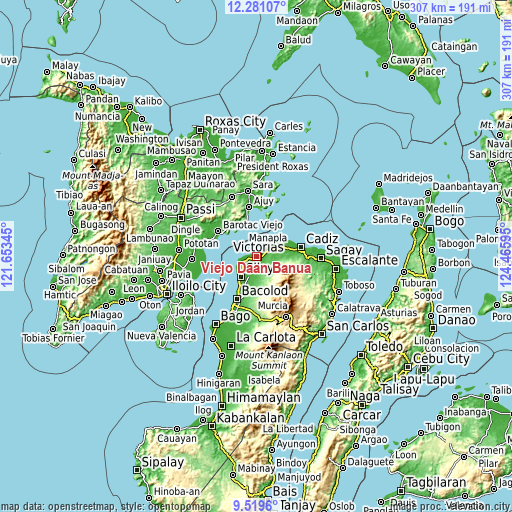 Topographic map of Viejo Daan Banua