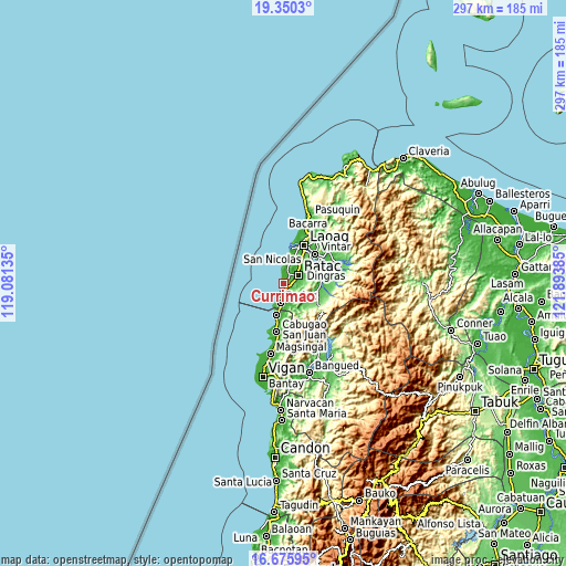 Topographic map of Currimao