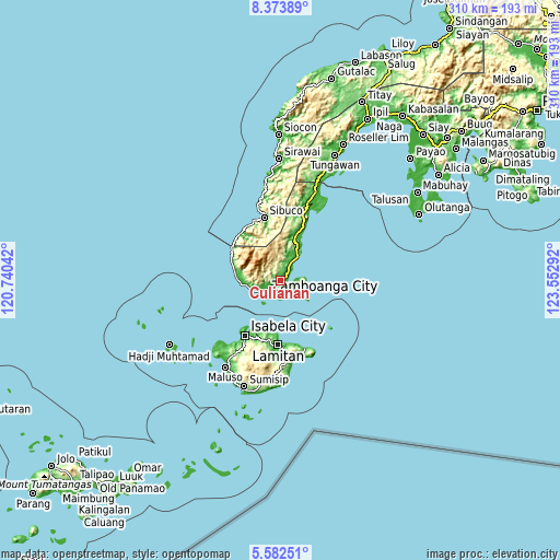 Topographic map of Culianan