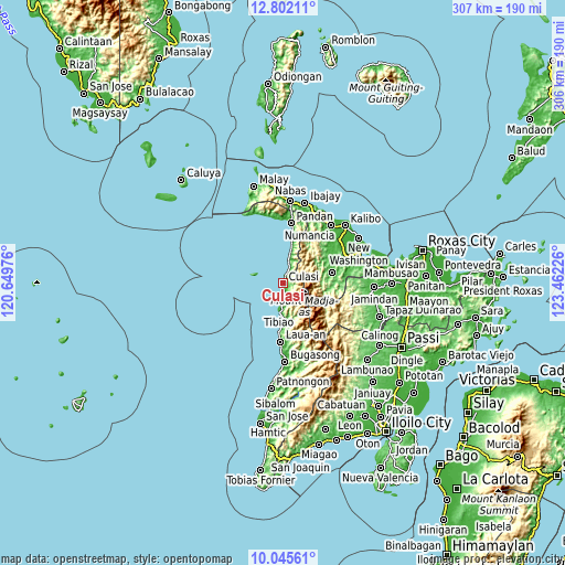 Topographic map of Culasi