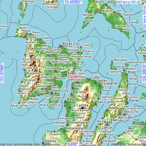 Topographic map of Culasi